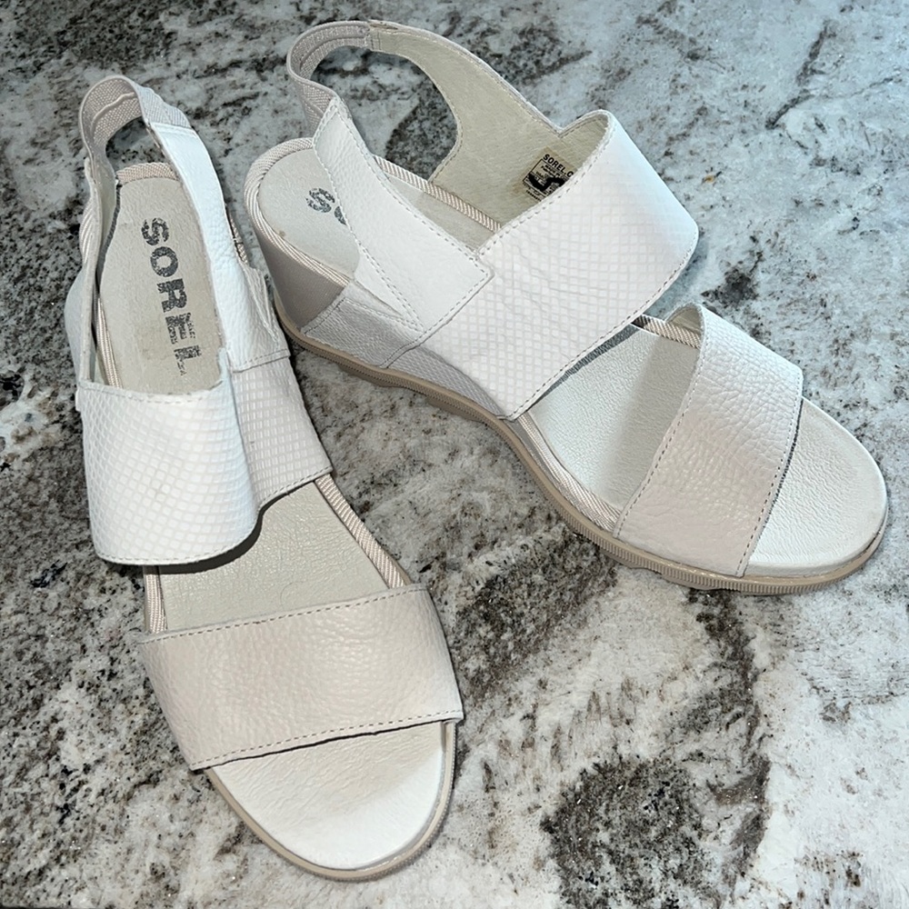 Sorel Joanie ll Slingback Wedge Sandal Sea Salt  Size 11